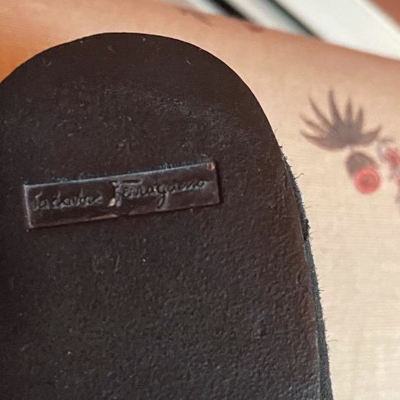 Salvatore Ferragamo Black Suede Calf Loafers sz5 1/2 - Picture 5 of 12
